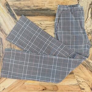 Ellen Tracy Collection, Glen Check Plaid Pants, Brown, Black and White Women's 4